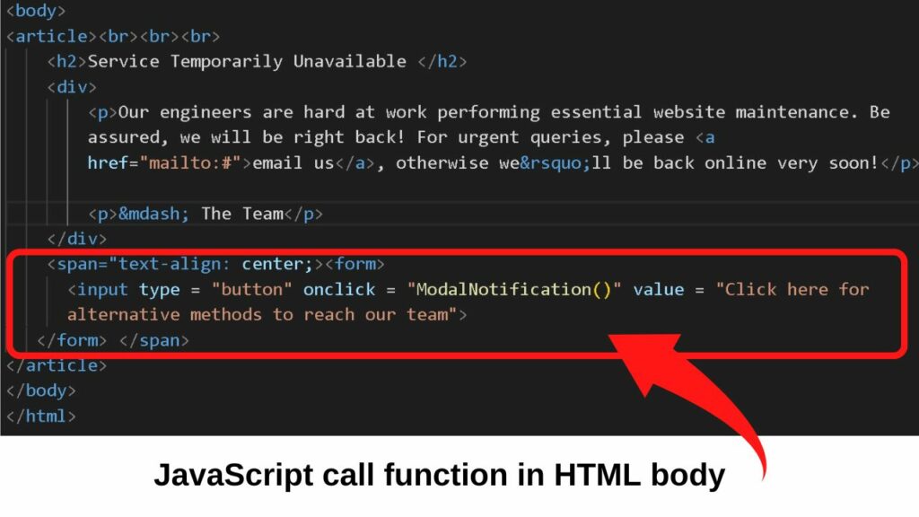 JavaScript call function applied to the HTML body