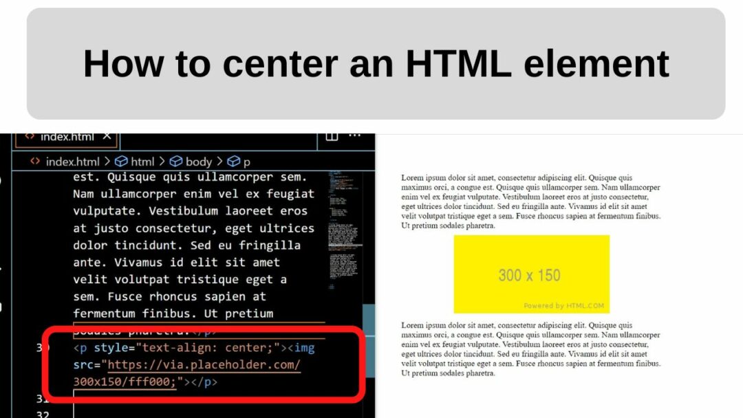 how to move picture to center in html