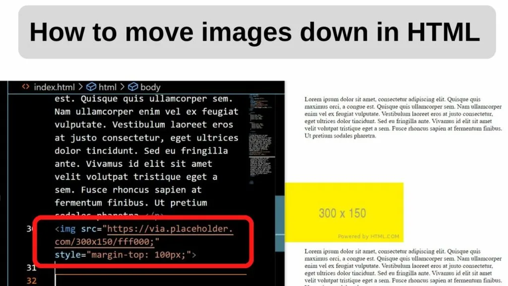 How to move images down in HTML