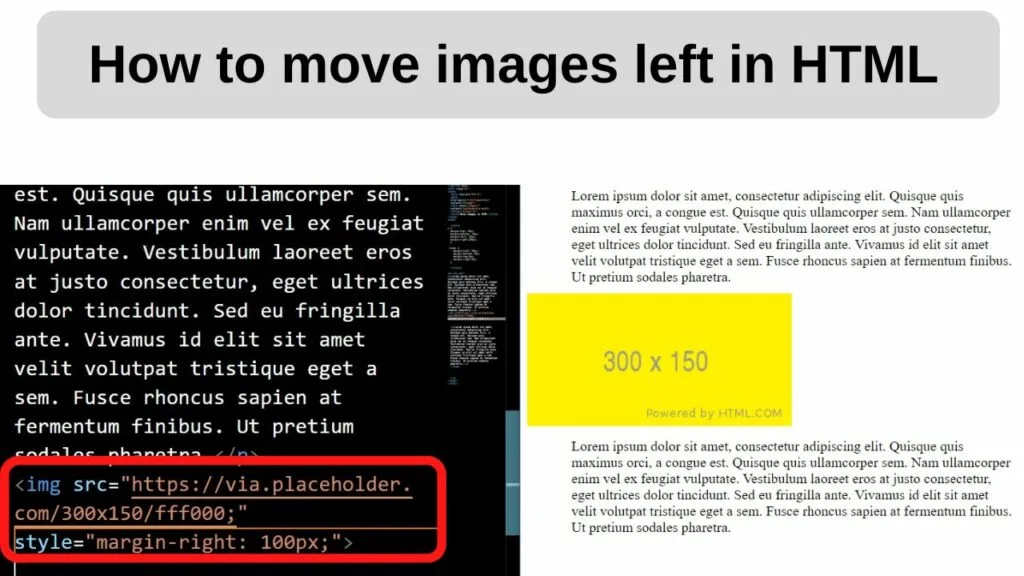 How to move images left in HTML