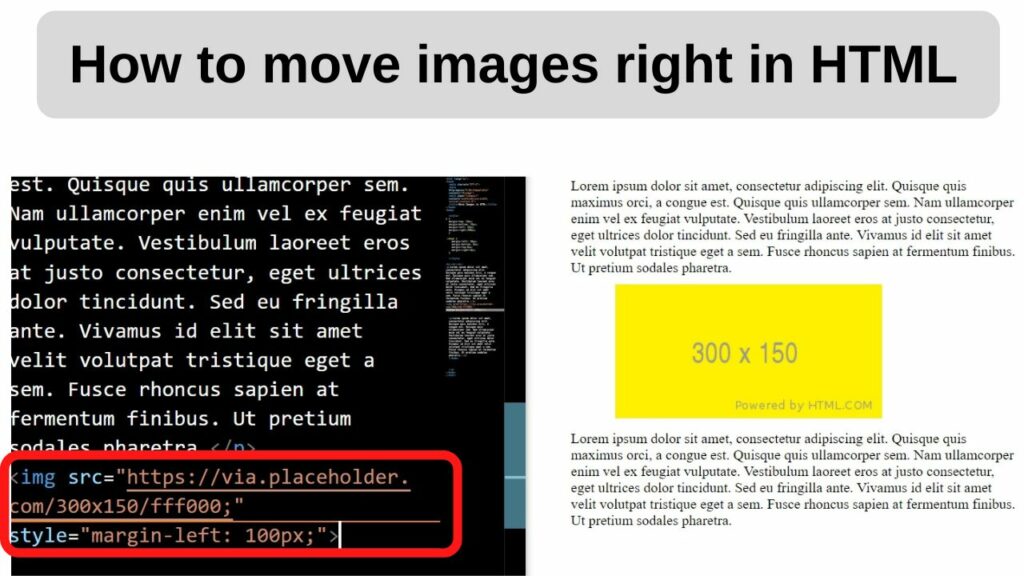 How to move images right in HTML