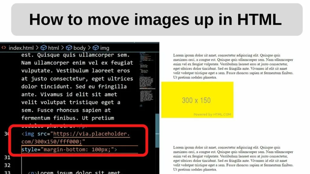 How to move images up in HTML