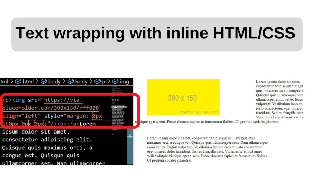 Text wrapping with inline HTML/CSS