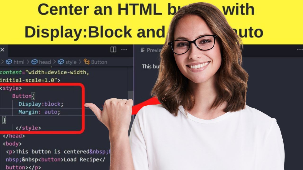 How to center a button with HTML & CSS - Coder Coder