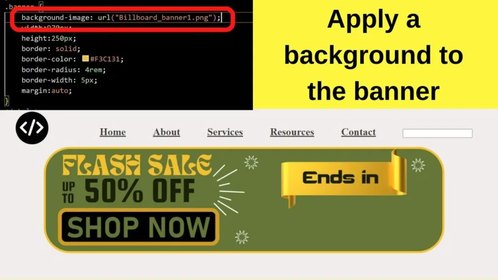How to create a banner in HTML - Step 3