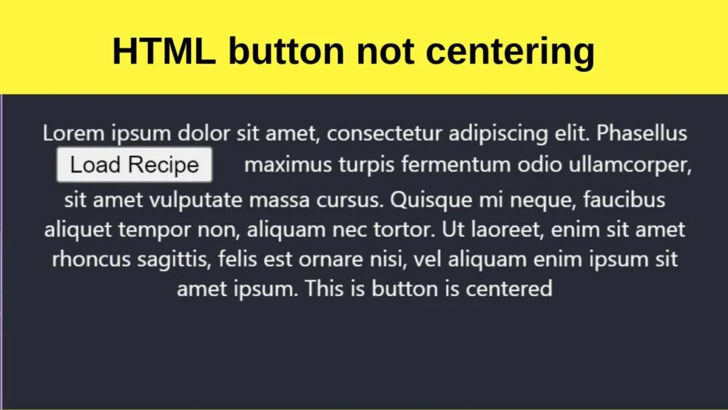 button not centering in HTML