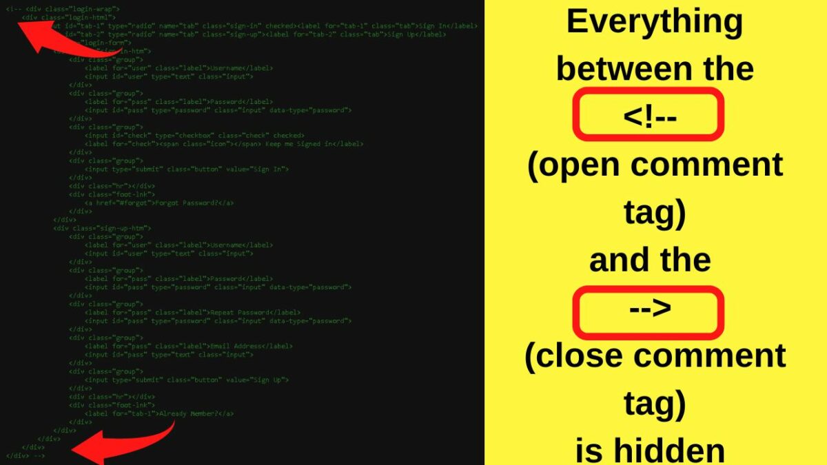 How to Put a Comment in HTML — The Answer