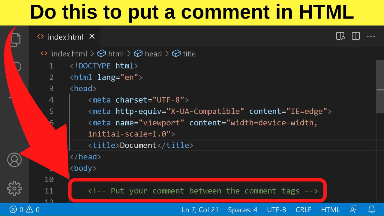 How to Put a Comment in HTML — The Answer