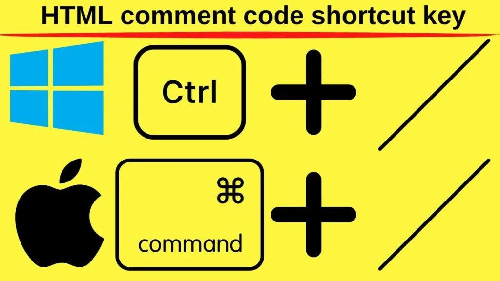 HTML comment code short cut keys