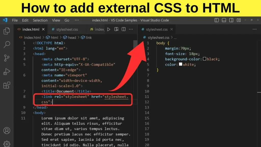 how to attach css to html