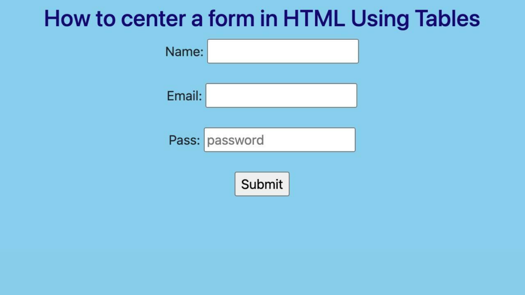 The 5 Best Ways to Center a Form in HTML